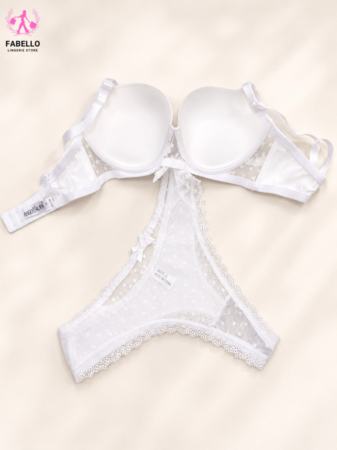 White Mesh Bra and Panty Set for Women