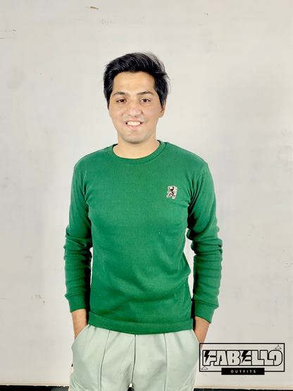 Giordano Sweatshirt Green With Free Nature Green Trouser - Risk Green C104