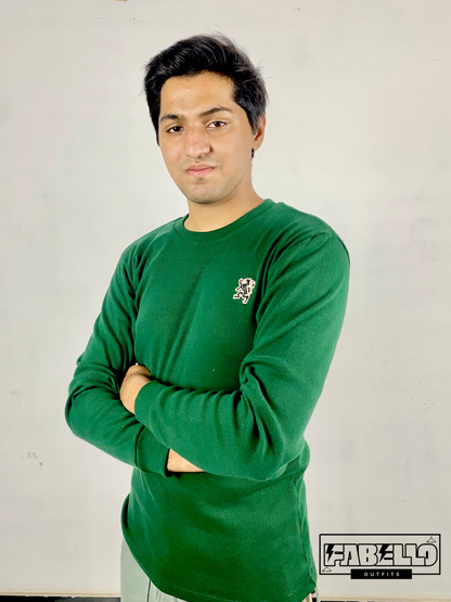 Giordano Sweatshirt Green With Free Nature Green Trouser - Risk Green C104