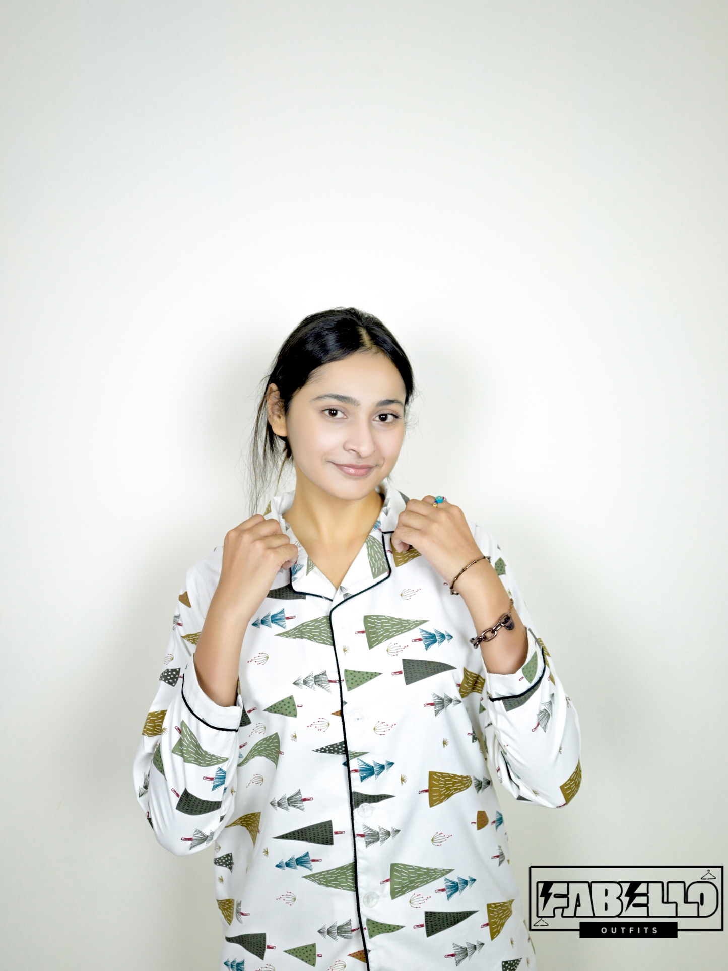 Zara Women’s Tree Print Cotton Night Suit – Stylish & Comfortable Sleepwear in Pakistan