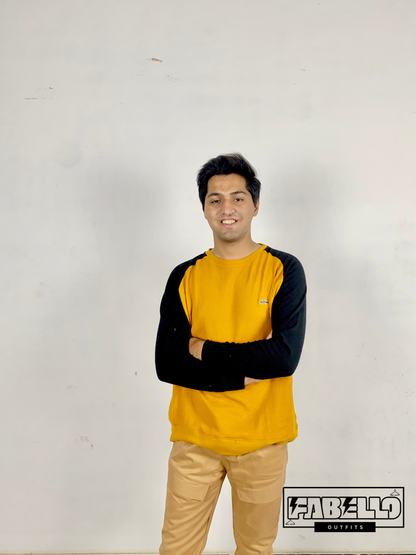 Lacoste Sweatshirt Mustard Black - Winter Wear C108