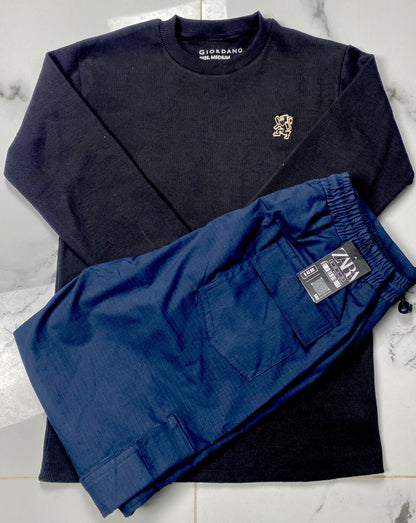 Giordano Black Sweatshirt - Royal Black C105