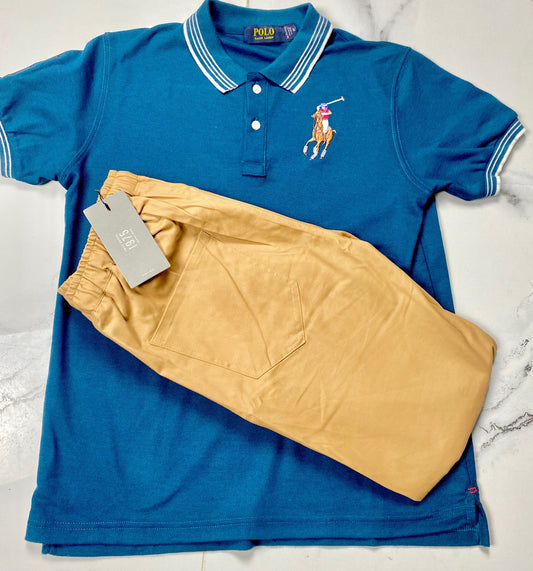 Polo Ralph Lauren Blue Shirt With Zara Trouser - Ocean Blue A204