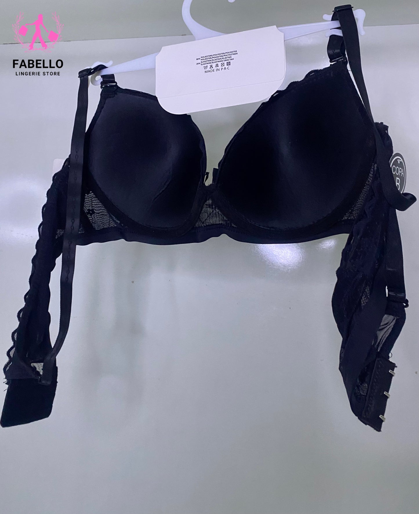 Fabello Double Padded Pushup Bra Black