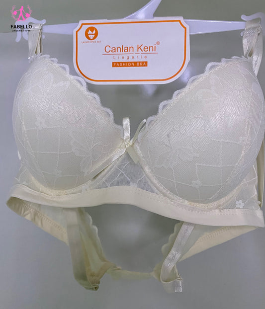 Fabello Luxury Embroidered Thin Padded Bra