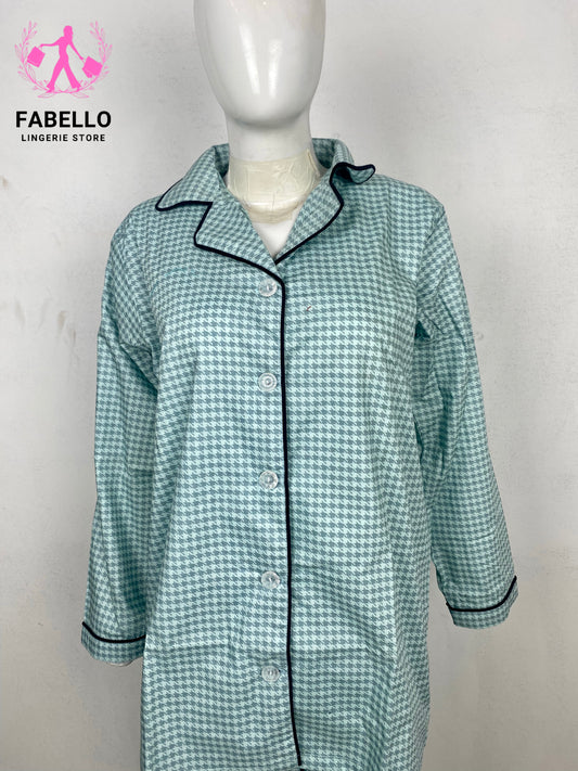 Fabello Mint Green Printed Satin Pajama Set for Women