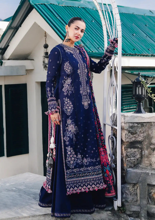 Hussain Rehar 3PC Unstitched Suit With Printed Shawl