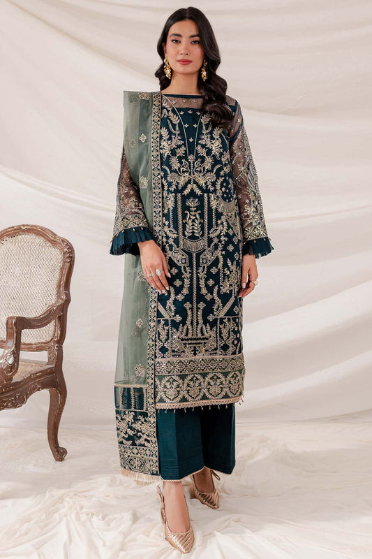 Farasha Luxury Embroidered 3PC Organza Suit