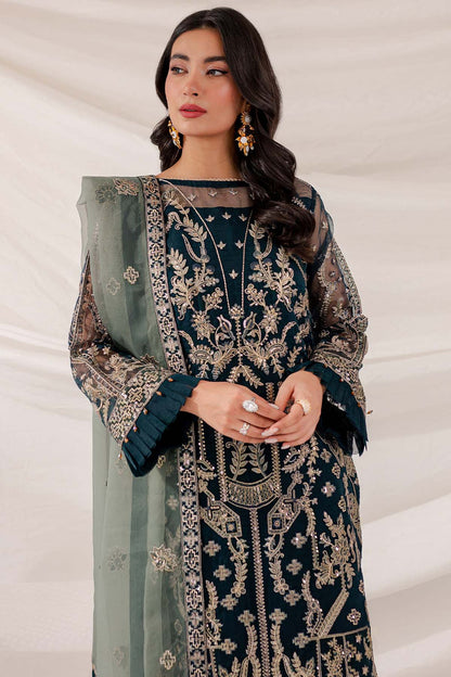 Farasha Luxury Embroidered 3PC Organza Suit
