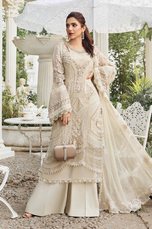 Maria.B Chiffon 3PC Unstitched Embroidered Suit