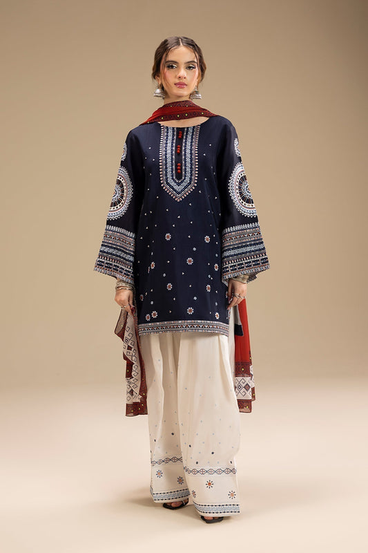 Jazmin 3PC Dhanak Unstitched Embroidered Suit - Winter Wear