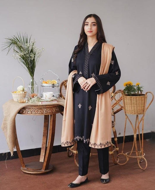 Asling 3PC Unstitched Embroidered Suit