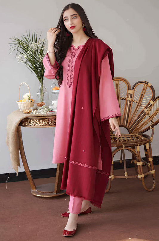 Asling 3PC Unstitched Suit Dhanak - Winter Wear