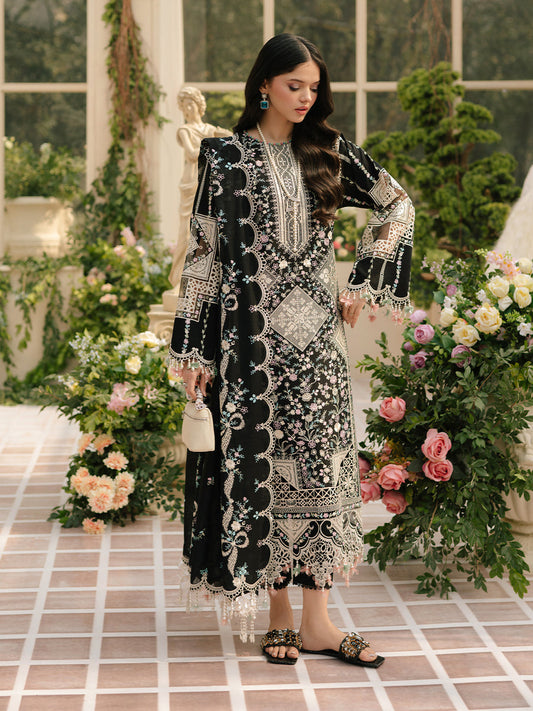 BIN ILYAAS 3PC Embroidered Unstitched Suit - Winter Wear