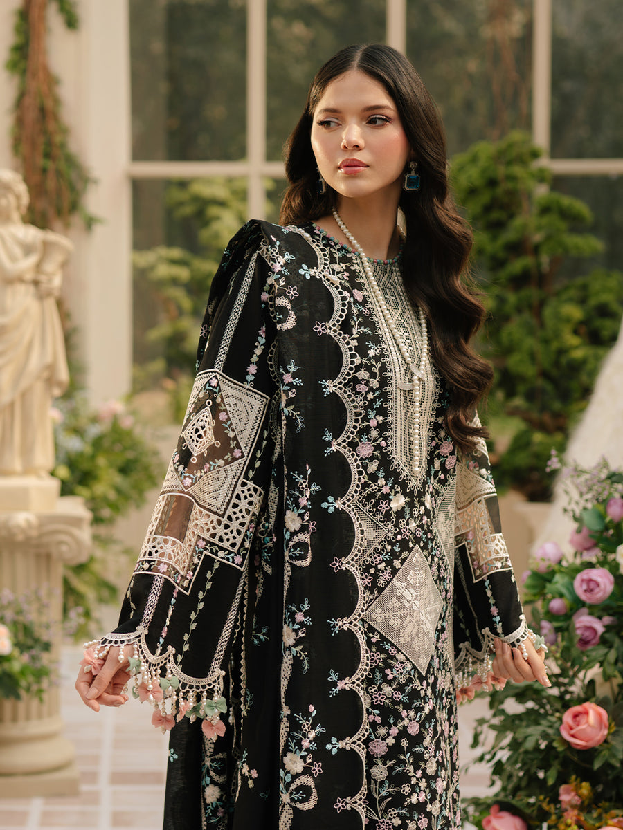 BIN ILYAAS 3PC Embroidered Unstitched Suit - Winter Wear