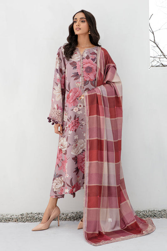 Baroque 3PC Unstitched Printed Suit - Winter Wear