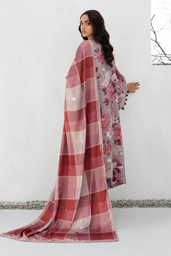 Baroque 3PC Unstitched Printed Suit - Winter Wear