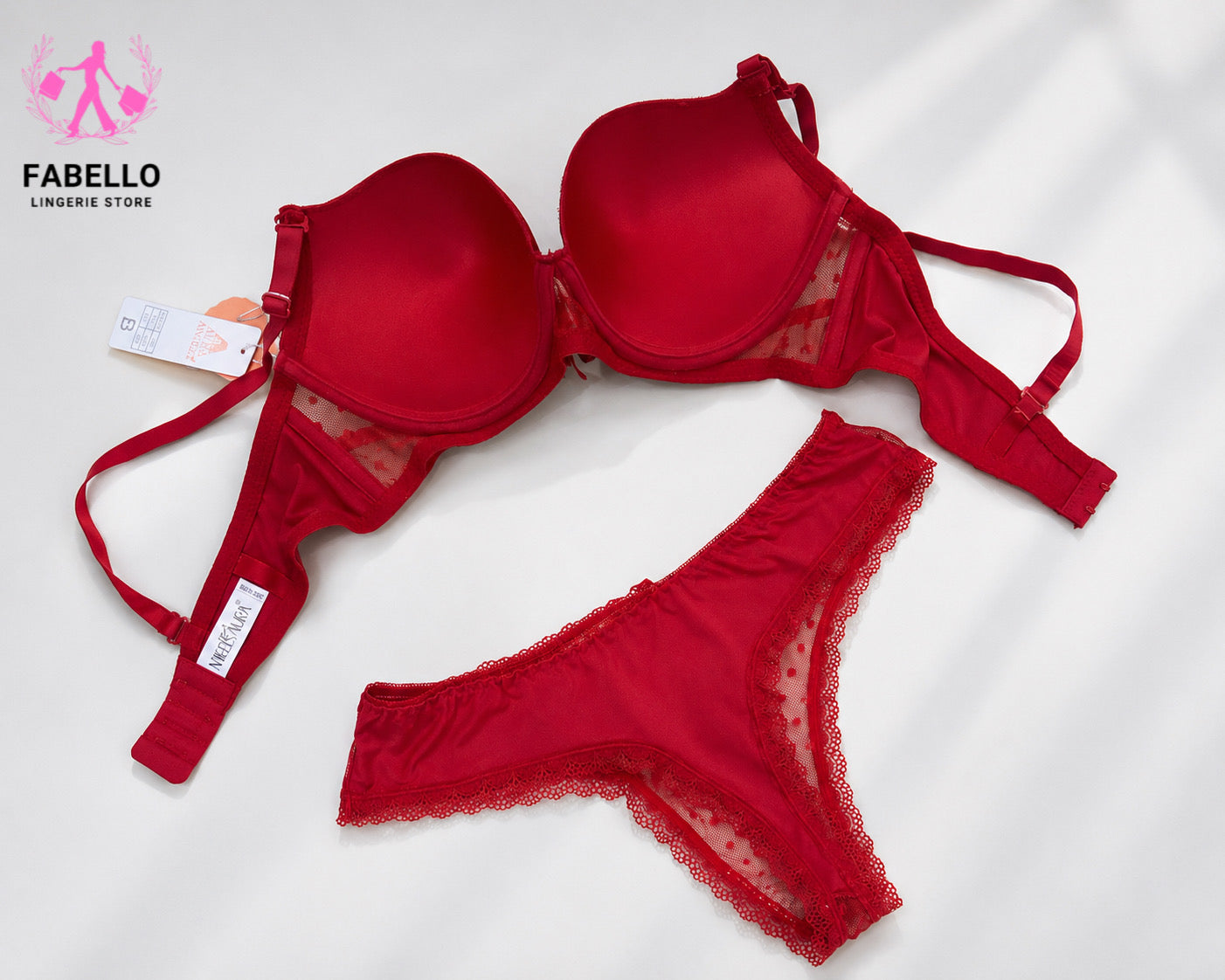 Premium Red Lingerie Set – Padded Bra & Matching Brief