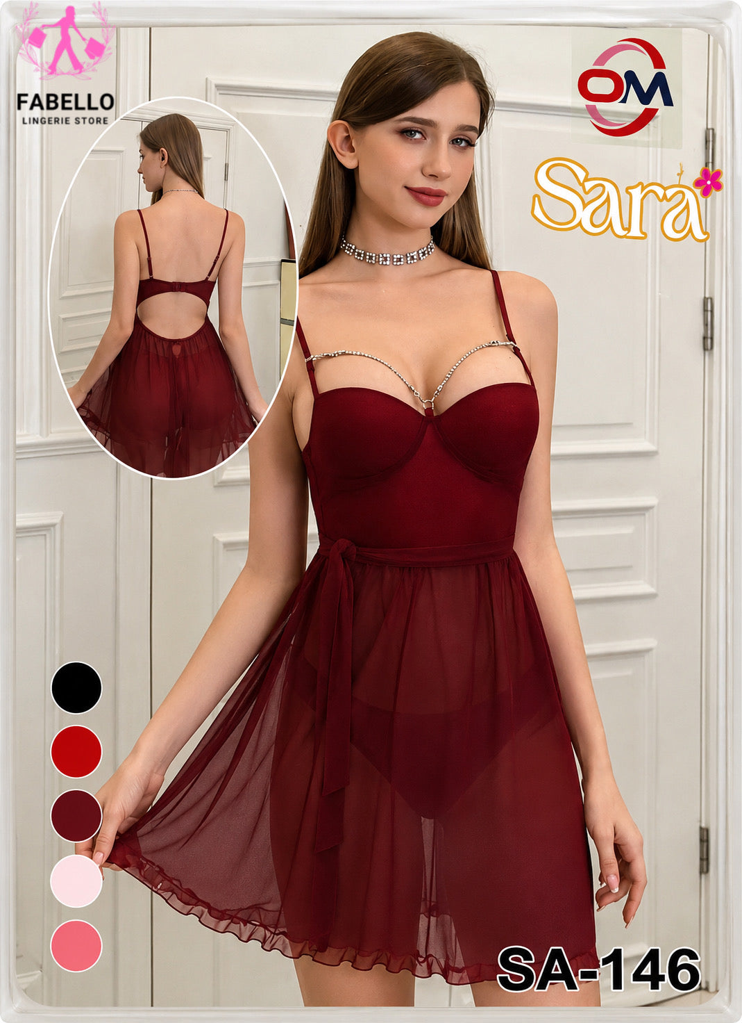 Red Charm Babydoll Nighty