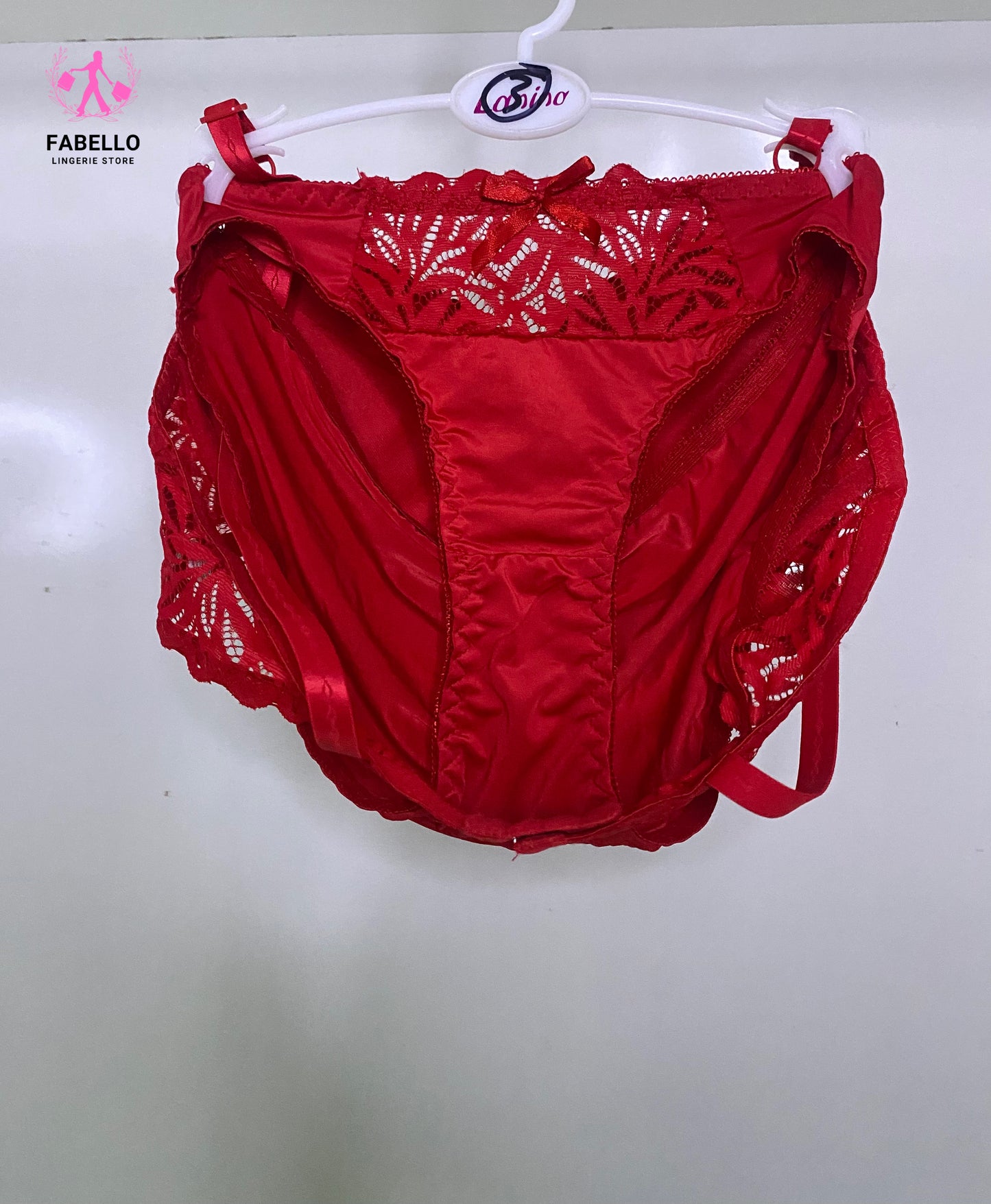 Red Lace Push-Up Bra & Panty Set for Women