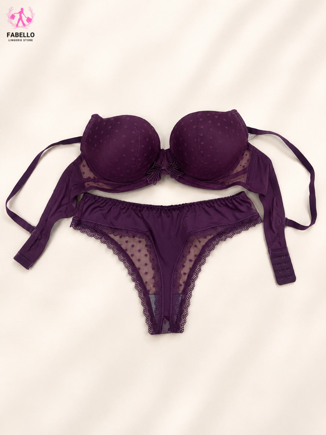 Women's Purple Padded Bra and Panty Set