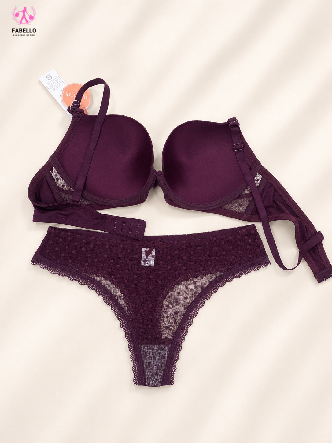 Women's Purple Padded Bra and Panty Set