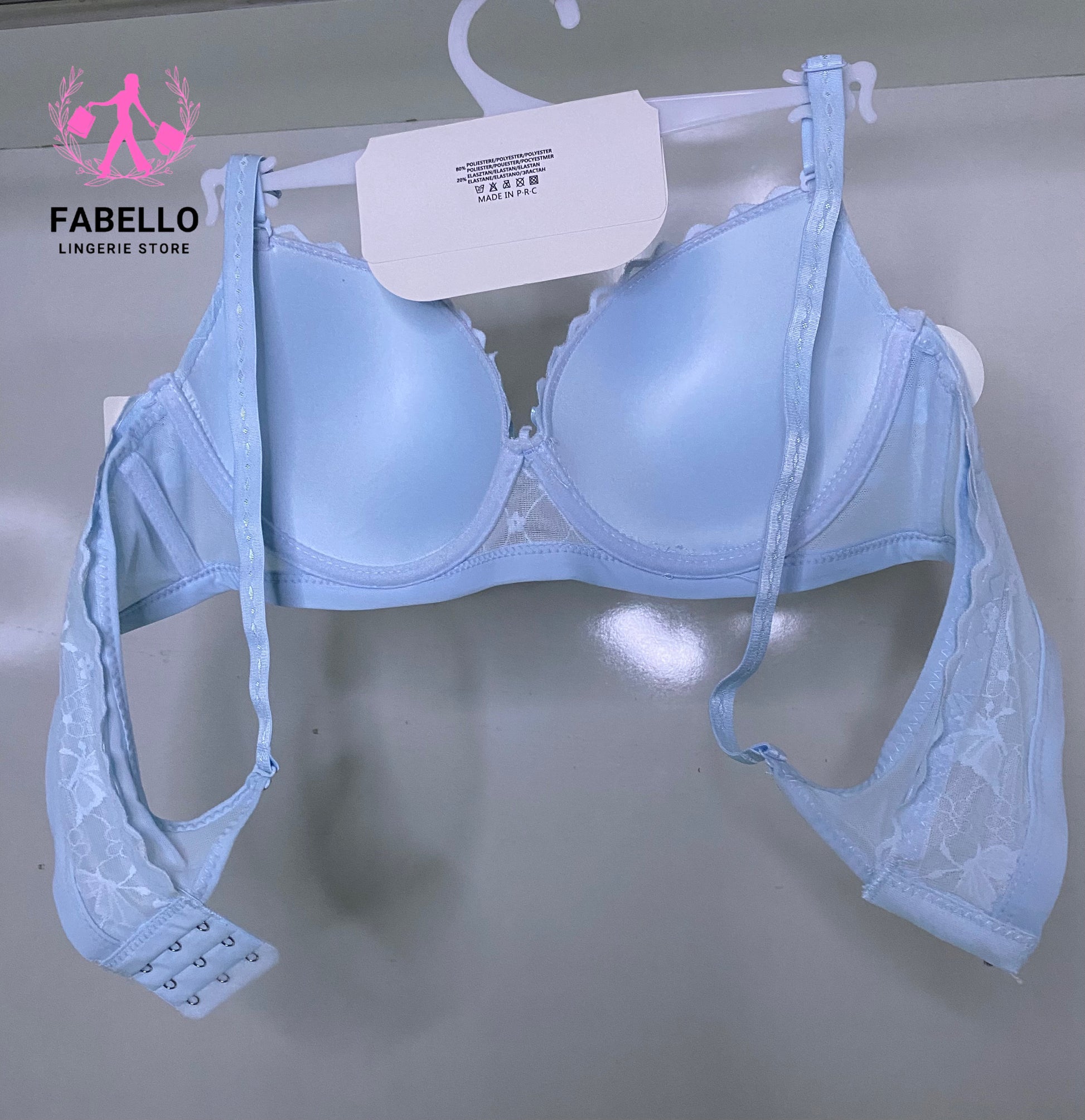 Women’s Double Padded Push Up Bra Sky Blue