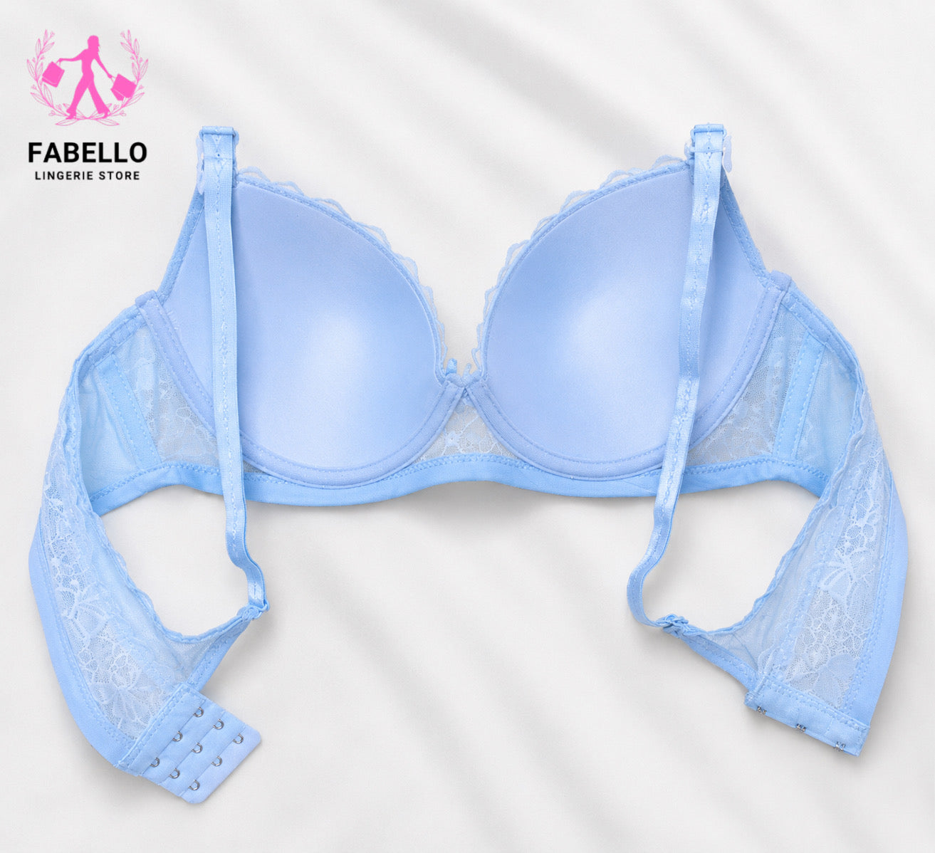 Women’s Double Padded Push Up Bra Sky Blue