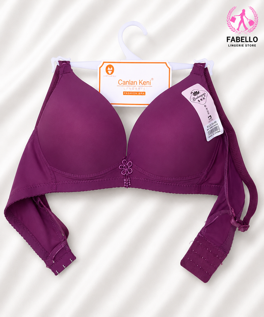 Women’s Single Padded Wired Demi Cup Bra Maroon Regular Wear Bra